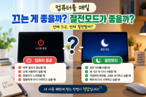 컴퓨터를 매일 끄는 게 좋을까? 절전모드가 좋을까? 8 종료할까, 절전할까?